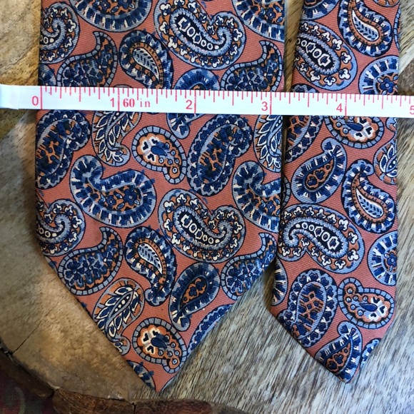 Vtg RIVETZ of BOSTON Mens Silk Paisley Tie Hand Block Printed in England Preppy - Picture 8 of 14